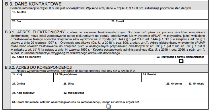 Krok 5 - Część B.3. Dane kontaktowe